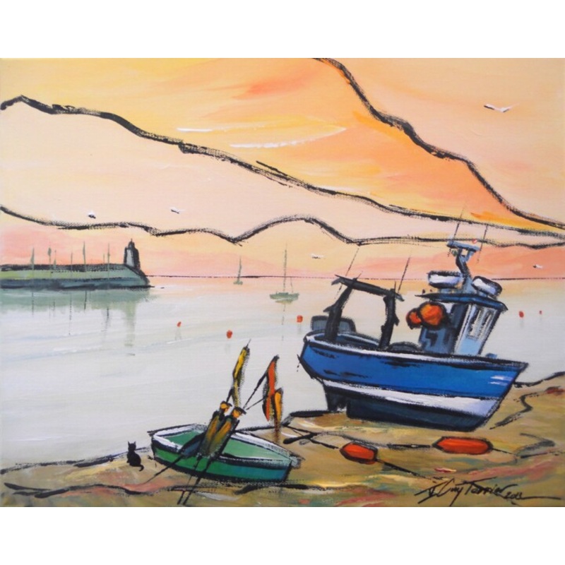 A L’aube Au Port De Houat Painting by Guy Terrier | ArtMajeur