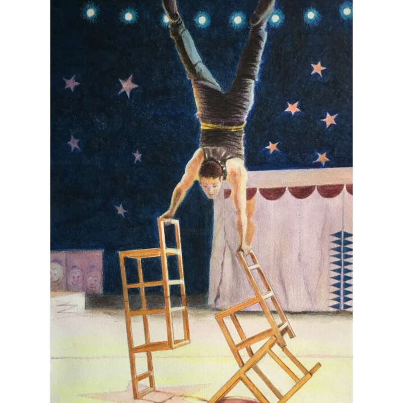 Acrobate Aux Chaises. Painting by Jacques Tafforeau | ArtMajeur