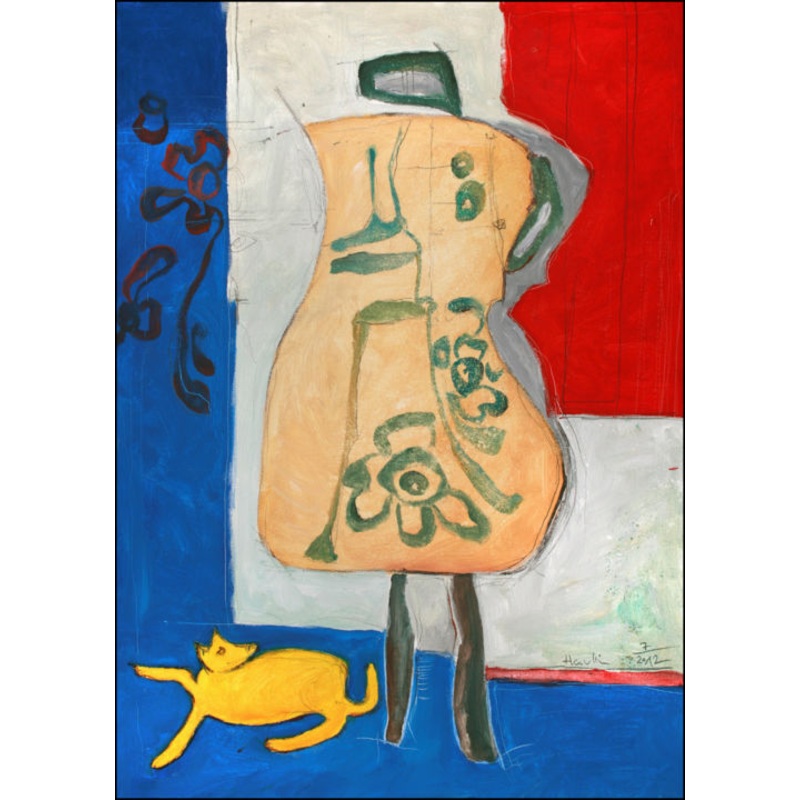 Yellow Dog Ii. Painting by Jiri Havlik | ArtMajeur