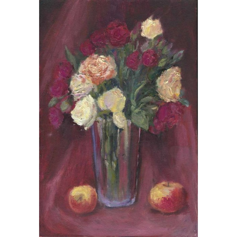 Autumn Roses Painting by Agatha Ya Sokolova | ArtMajeur