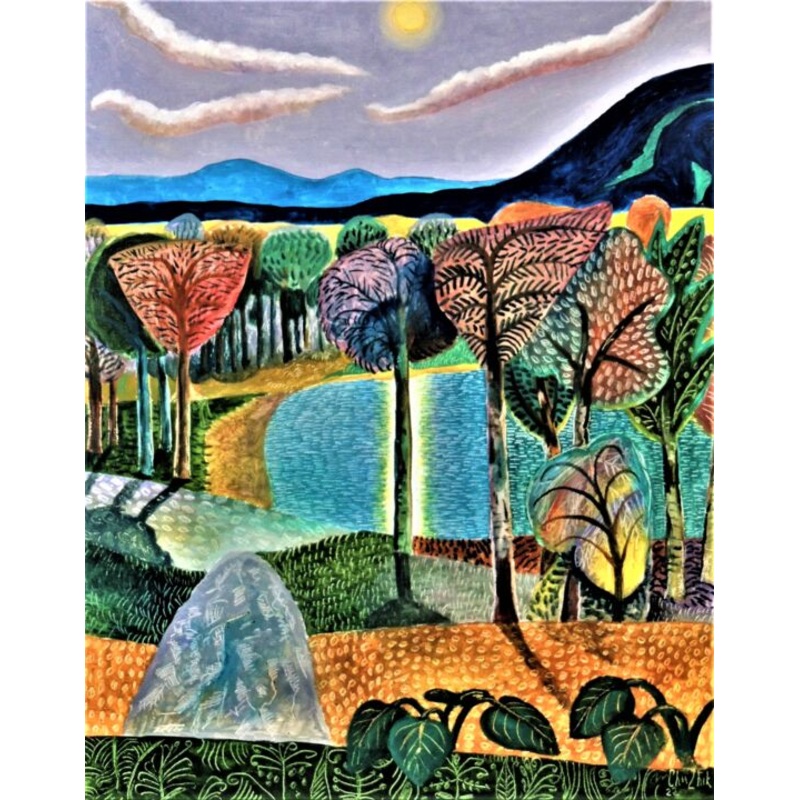 18-22  Lake Painting by Chuzhik | ArtMajeur