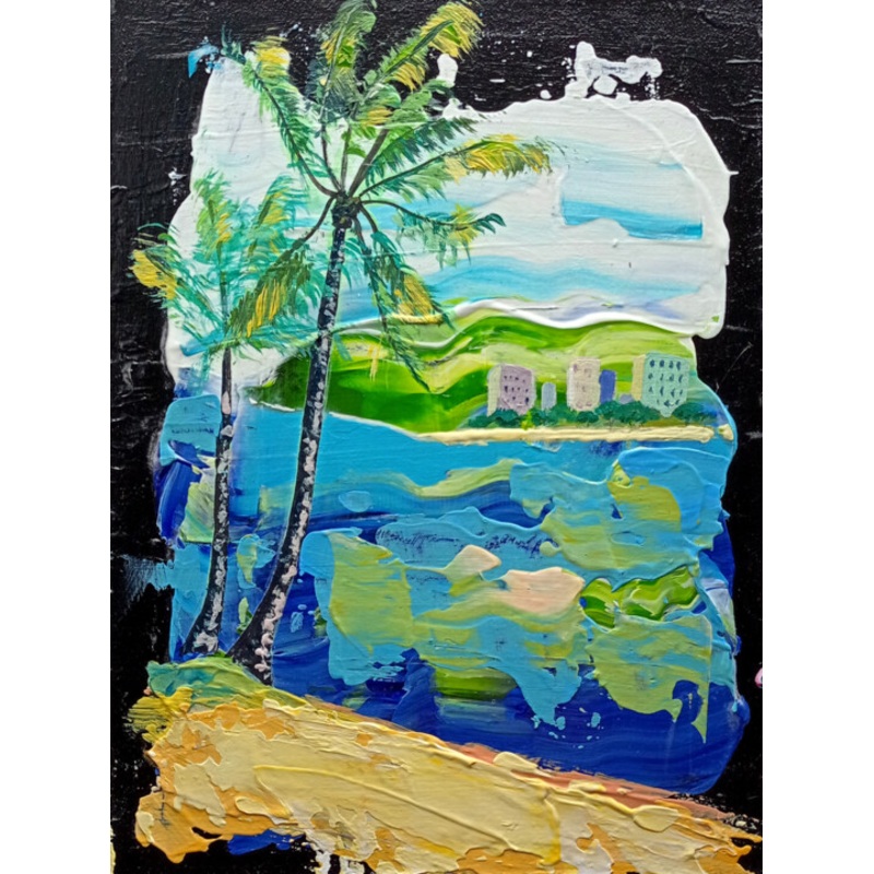 Ala Moana Beach. Hawaiian Landscape Trop Painting by Ksenia Tsyganyuk | ArtMajeur