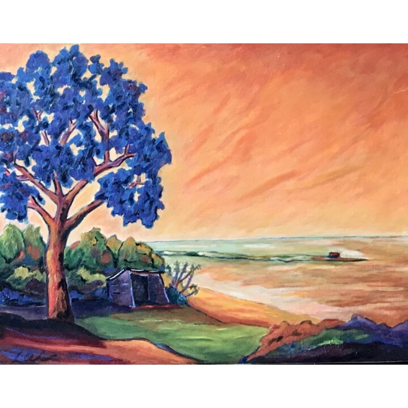 18-La Cabane Au Bord De L’tang Painting by Guy Raimon Cuisinier | ArtMajeur