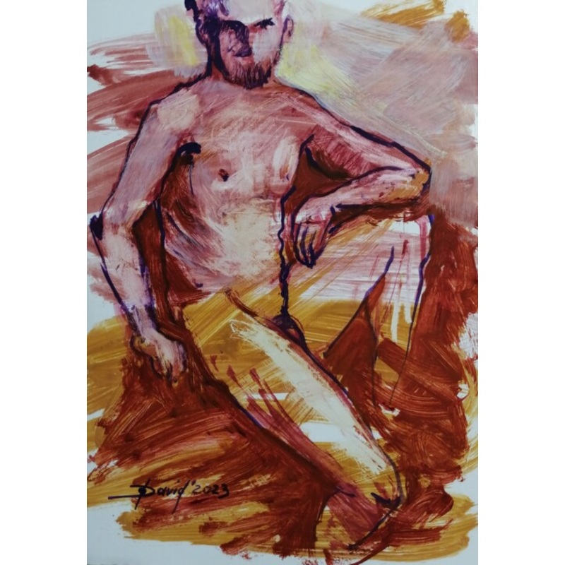 Aktzeichnung Aktstudie Mnnlicher Akt Si Drawing by Olga David | ArtMajeur