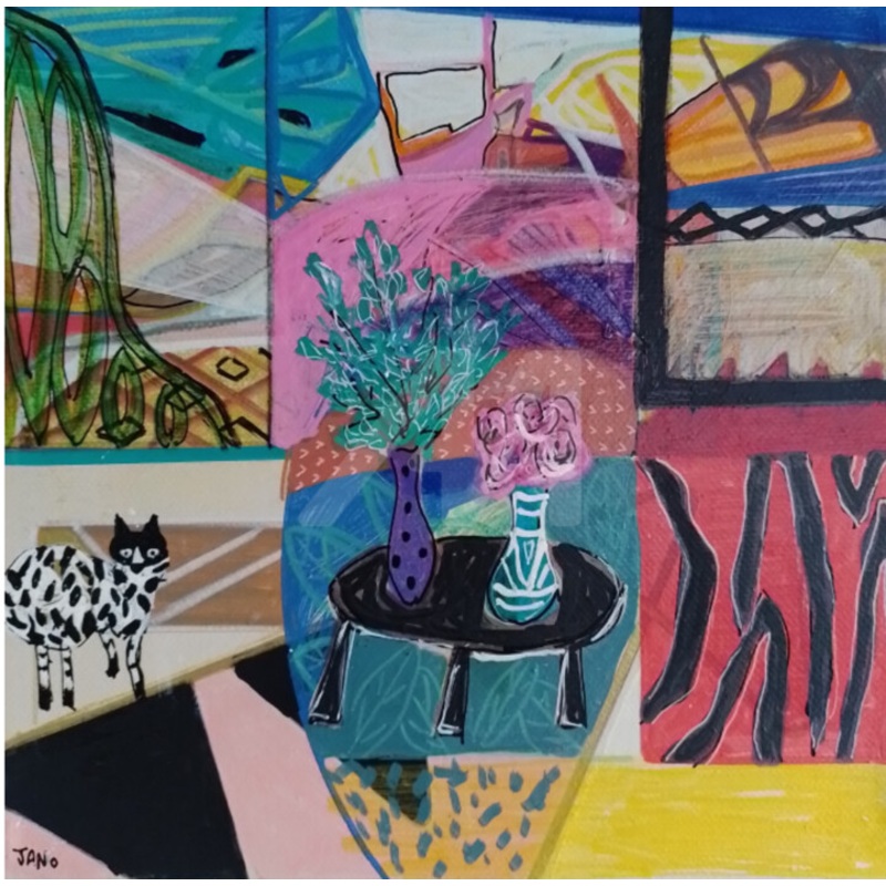 We Bring The Cat Everywhere Painting by Jan O’Sullivan | ArtMajeur