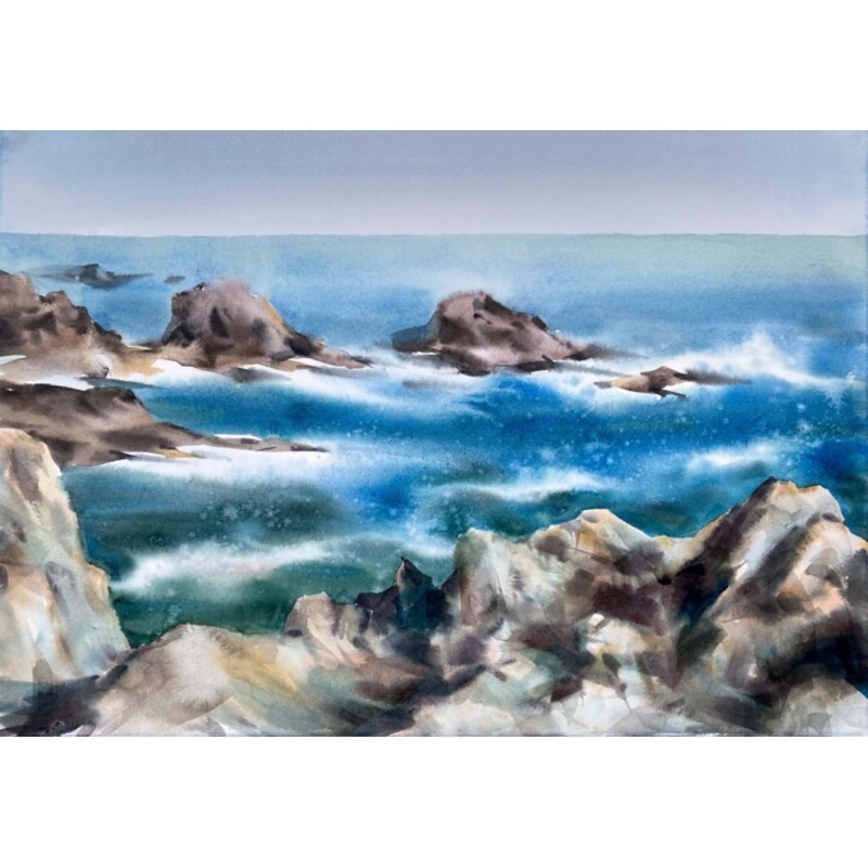 White Waves. Scotland. Painting by Galina Poloz | ArtMajeur