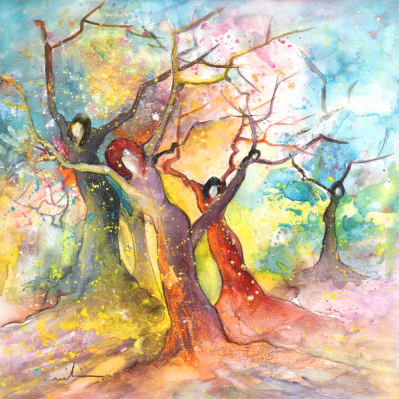 Women And Trees 14 Painting by Miki De Goodaboom | ArtMajeur