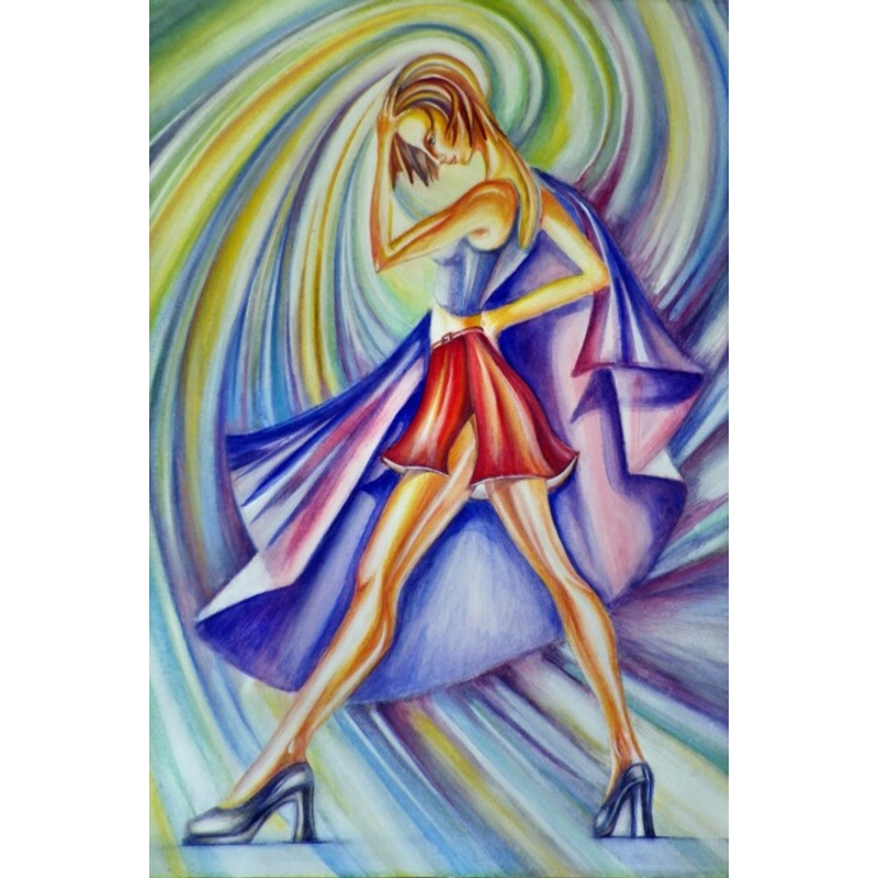 Woman In The Whirl Of Despair – Emotion  Painting by Olga Milova | ArtMajeur