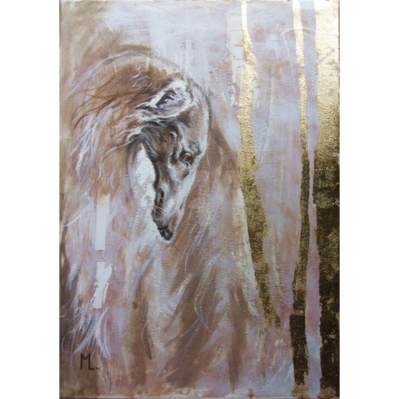 Mr. White  Borzoi (2025) Painting by Monika Luniak | ArtMajeur