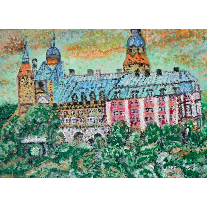 Zamek Ksi Polska Painting by Krystyna Mociszko | ArtMajeur
