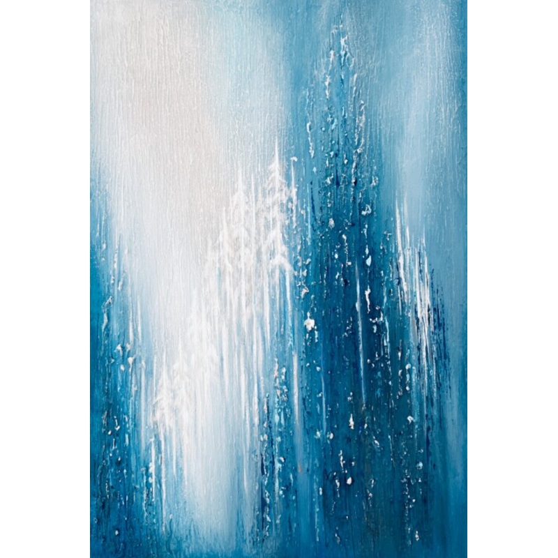 White Silence White Blue Texture For Painting by Olivia Maro | ArtMajeur