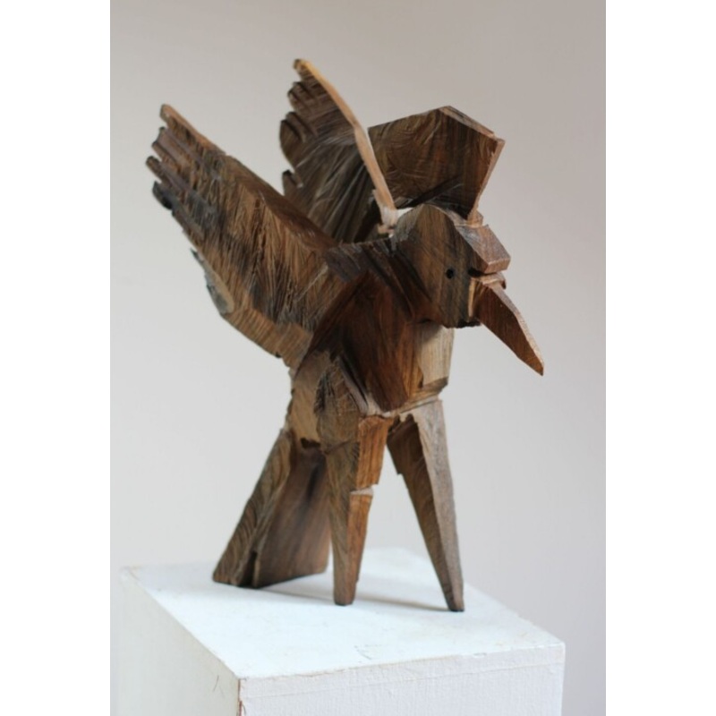 Z Cyklu Ptaszki Beskidzkie: Dudek Z Krow Sculpture by Alex Johanson | ArtMajeur
