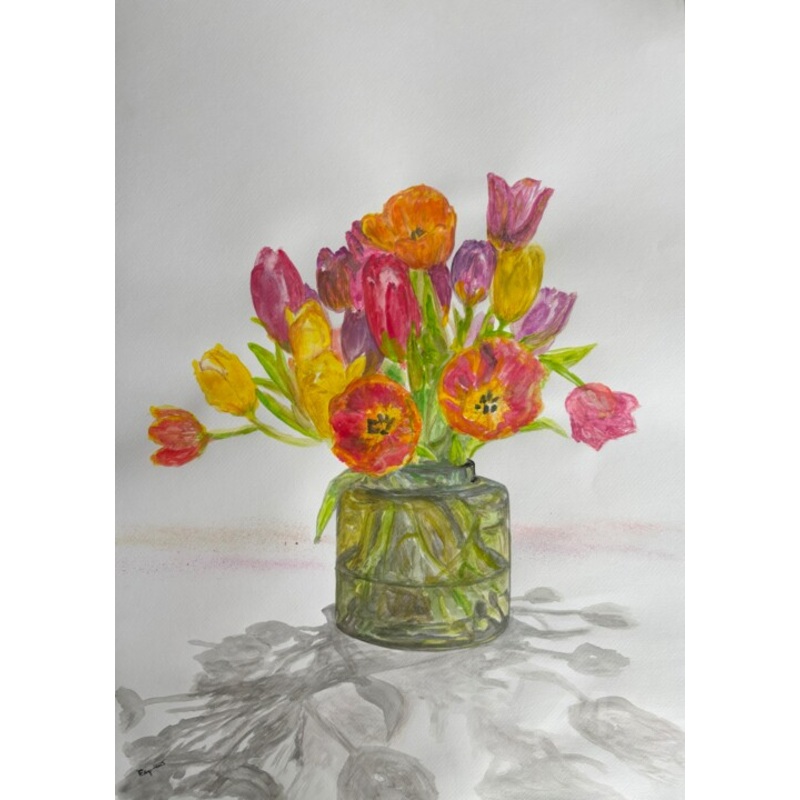 (Kinder)Garden) Tulips Drawing by Eugen Serbanescu | ArtMajeur