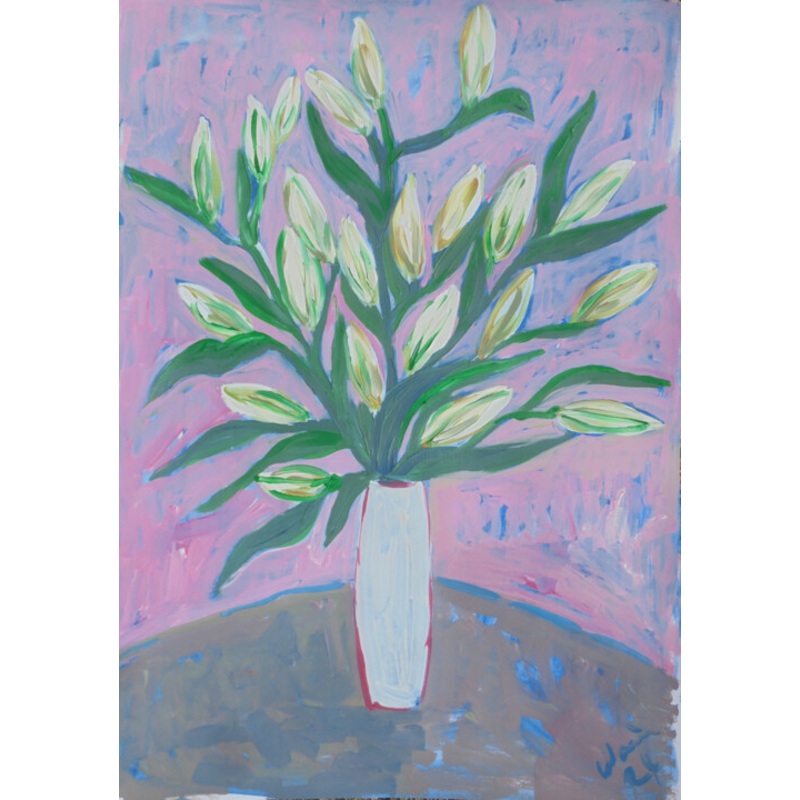 White Lilies Painting by Kirsty Wain | ArtMajeur