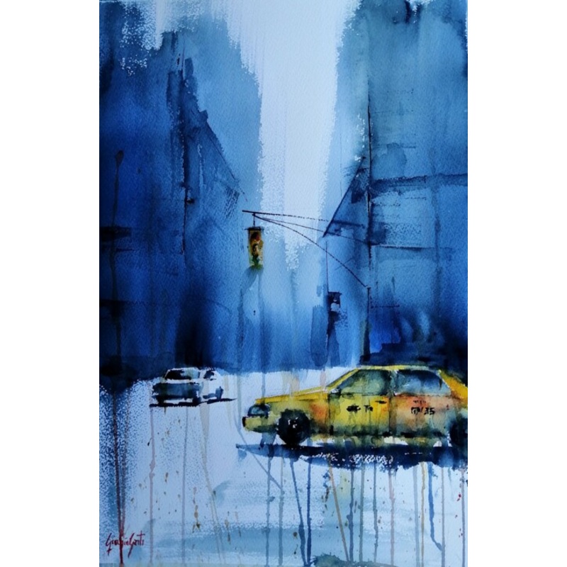 Yellow Cabs In New York 8 Painting by Giorgio Gosti | ArtMajeur