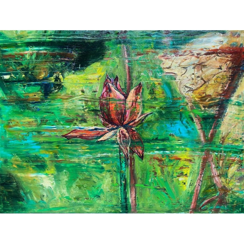 Withered Lotus # 5 Painting by Ling Chen | ArtMajeur
