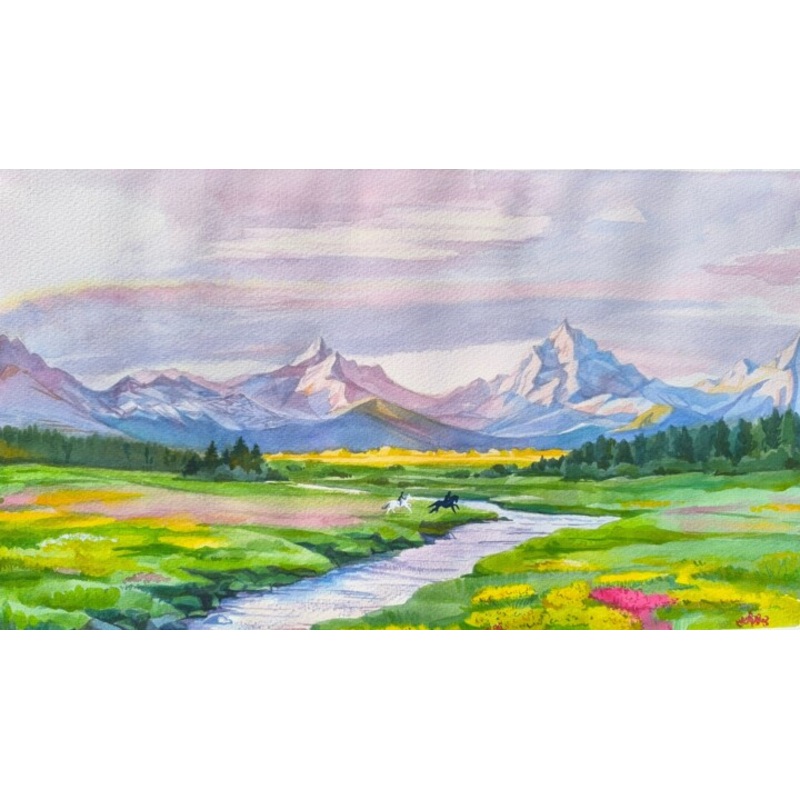 Where Mountains Breathe Painting by Sofi Oleinik | ArtMajeur