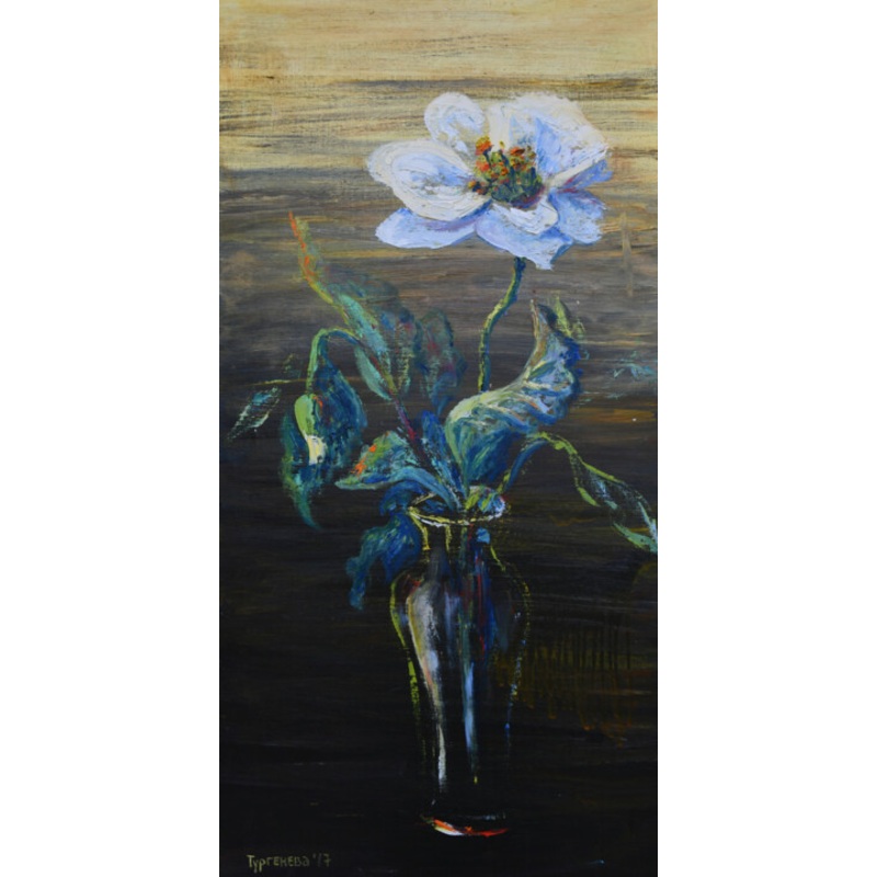 White Poppy Painting by Elena Turgeneva | ArtMajeur