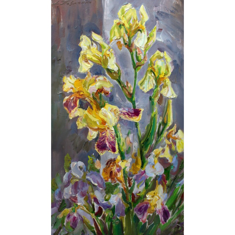 Yellow Irises Painting by Leonid Pavlenko | ArtMajeur