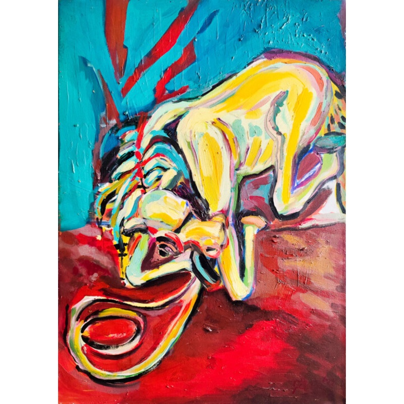 Yellow Horse Ii Painting by Gknil Gm Sungurtekin | ArtMajeur