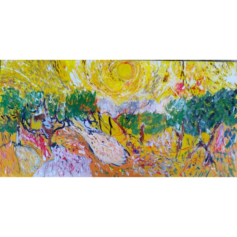 Yellow Sun Painting by Hector O’Kanin | ArtMajeur