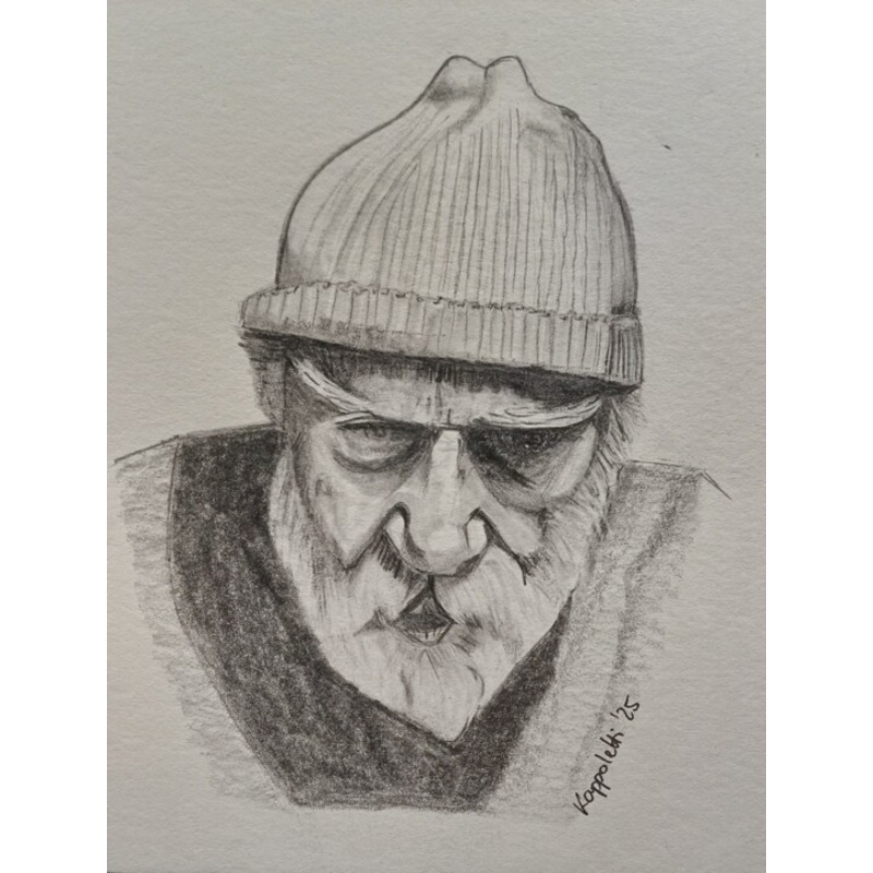 An Old Fisherman Drawing by Petra Kappeler | ArtMajeur