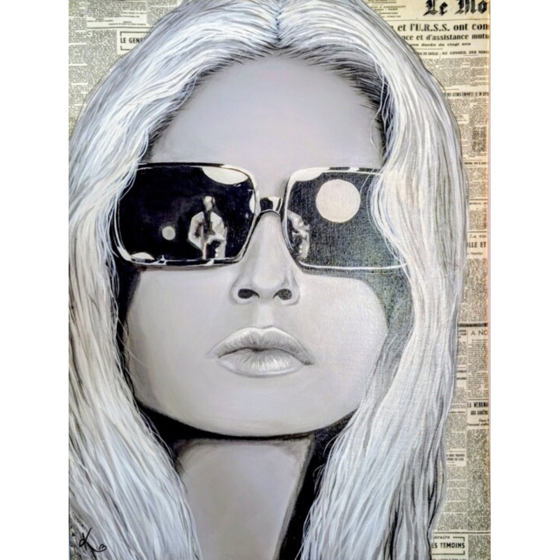 Bb In Black Painting by Karyne Bouchard | ArtMajeur