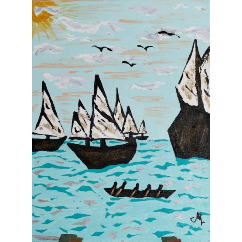 Du Vent Dans Les Voiles Painting by Cline Marcoux | ArtMajeur