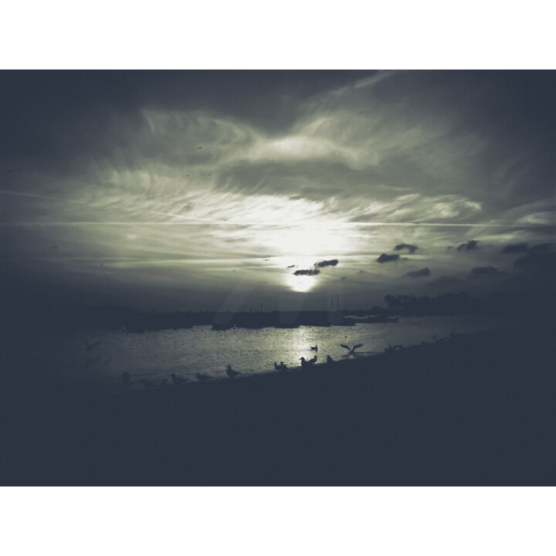 Evening On The Shore Printmaking by Banu Muazzez Arpal | ArtMajeur