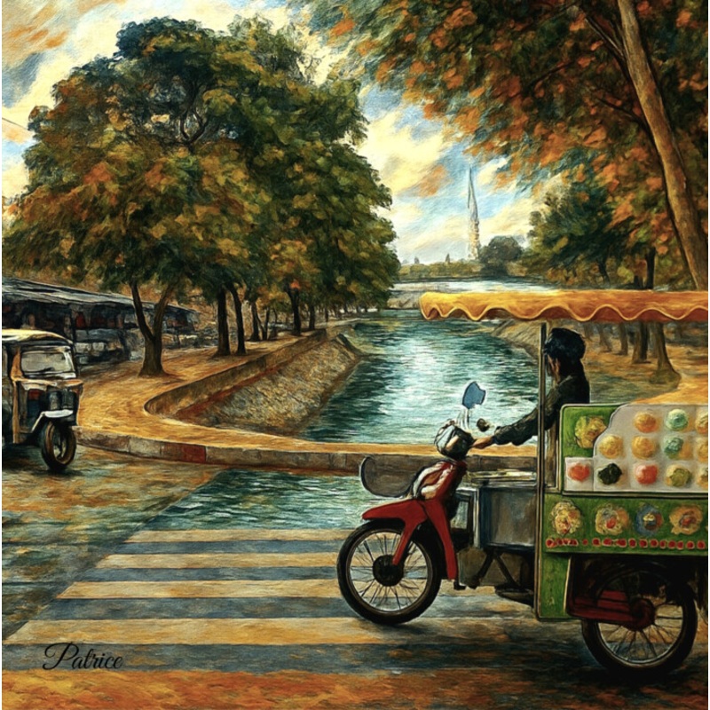 Golden Hour By The Moat [Xii] Printmaking by Patrick John Bennett (Patrice) | ArtMajeur