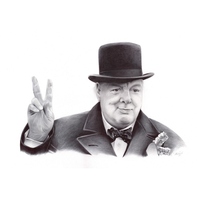 Portrait Of Winston Churchill Drawing by Daria Maier | ArtMajeur