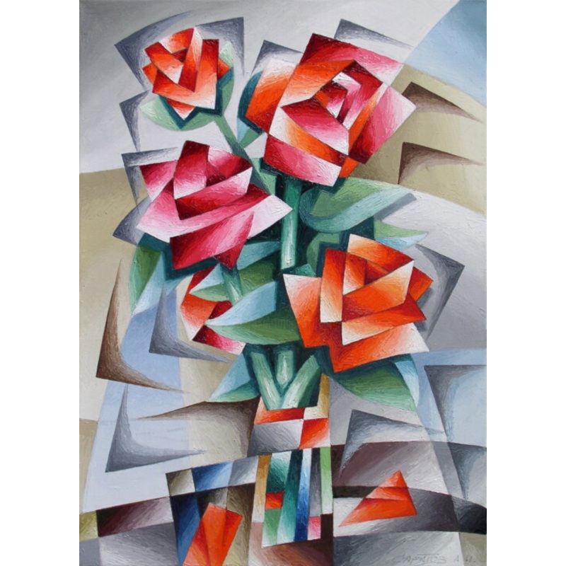 Bouquet Of Roses Painting by Andrei Saratov | ArtMajeur