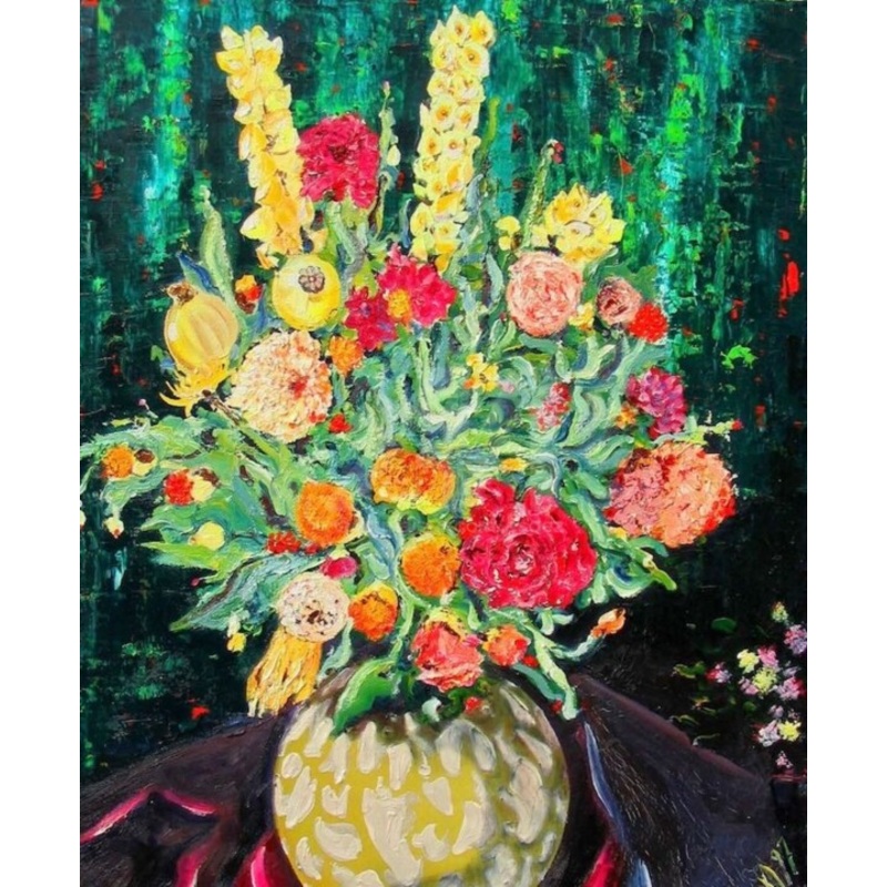 Campanules Et Safrans Painting by Esdez | ArtMajeur