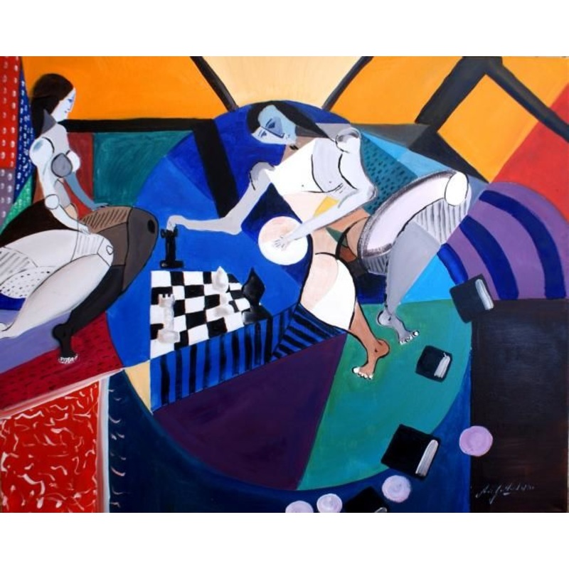 Chess Painting by Jean-Louis Gaillard | ArtMajeur