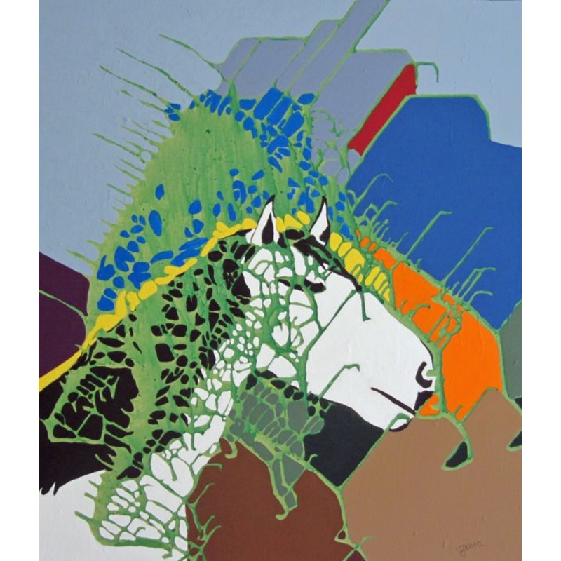 Cheval-Blanc Painting by Claude Gascon | ArtMajeur