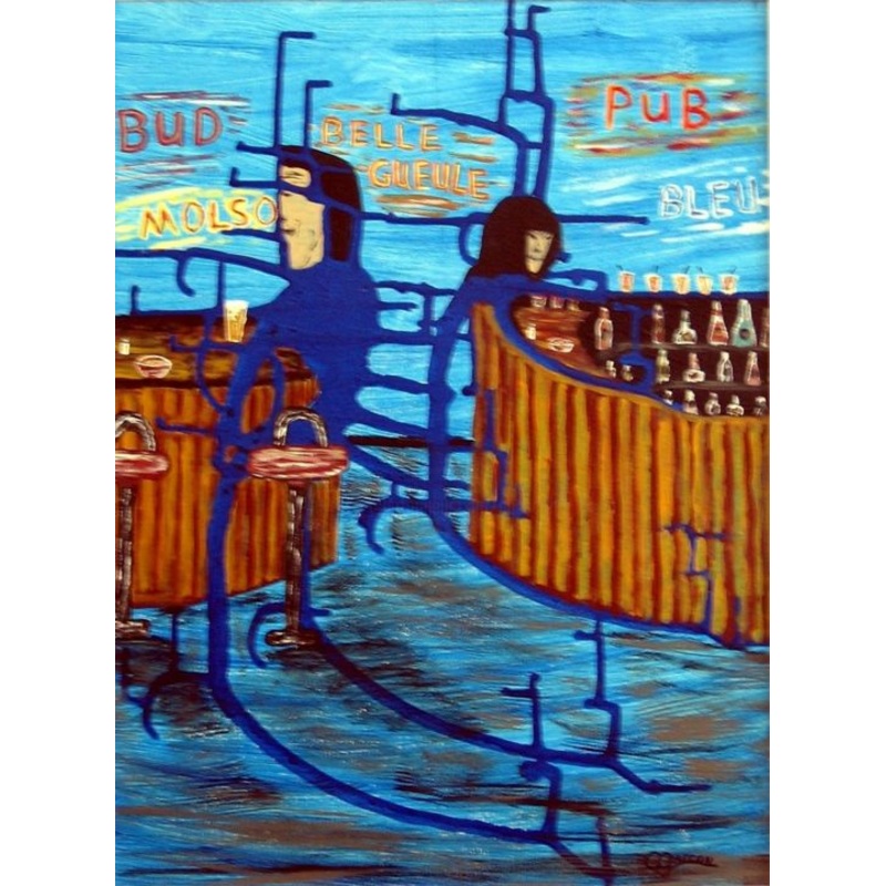 Le Pub Painting by Claude Gascon | ArtMajeur