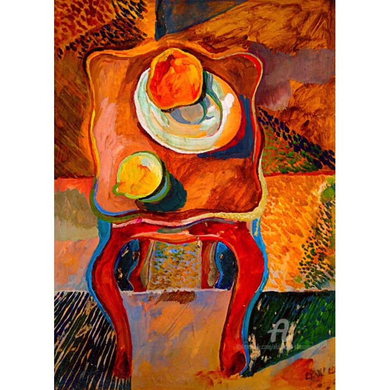 Nature Morte Avec La Pomme Et Citron Painting by Slobodan Spasojevic (Spaki) | ArtMajeur