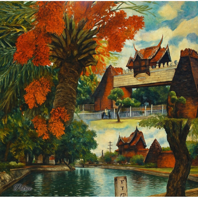Serenity Of The Sacred Moat [Viii] Printmaking by Patrick John Bennett (Patrice) | ArtMajeur