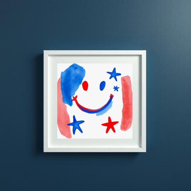 Starry-Eyed Smile! Printmaking by Ivy Blue | ArtMajeur