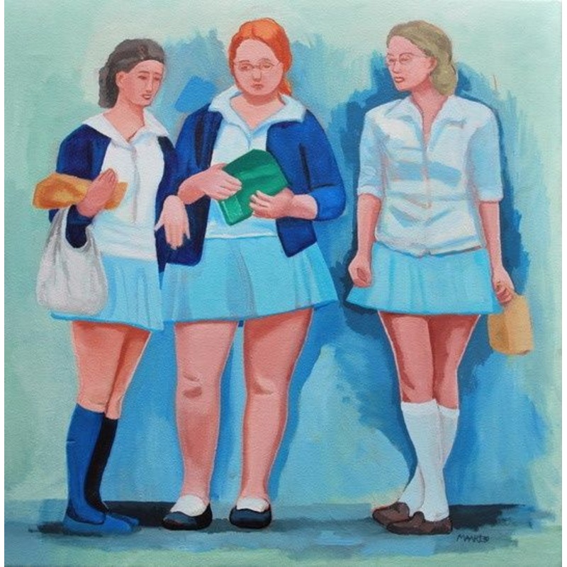 3 Gratien / Ny Schoolgirls Painting by Maarten Streefland | ArtMajeur