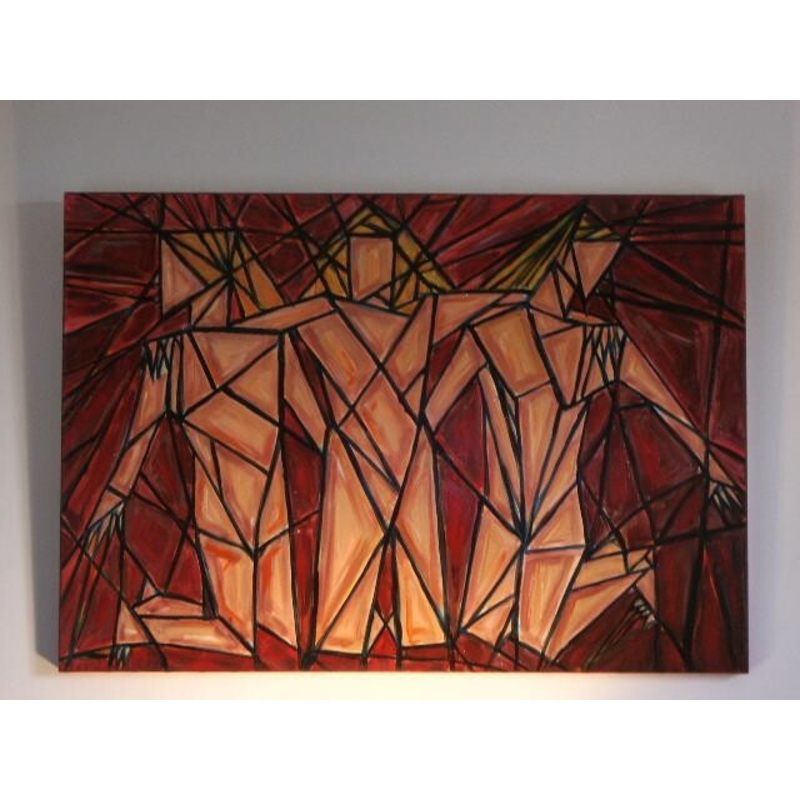3 Personnages Painting by Jean-Michel Eudeline | ArtMajeur