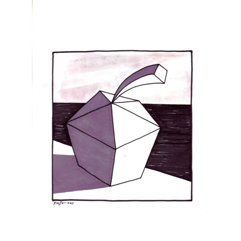 Cubist Apple 1/6 Drawing by Miguel Esquivel Kuello | ArtMajeur