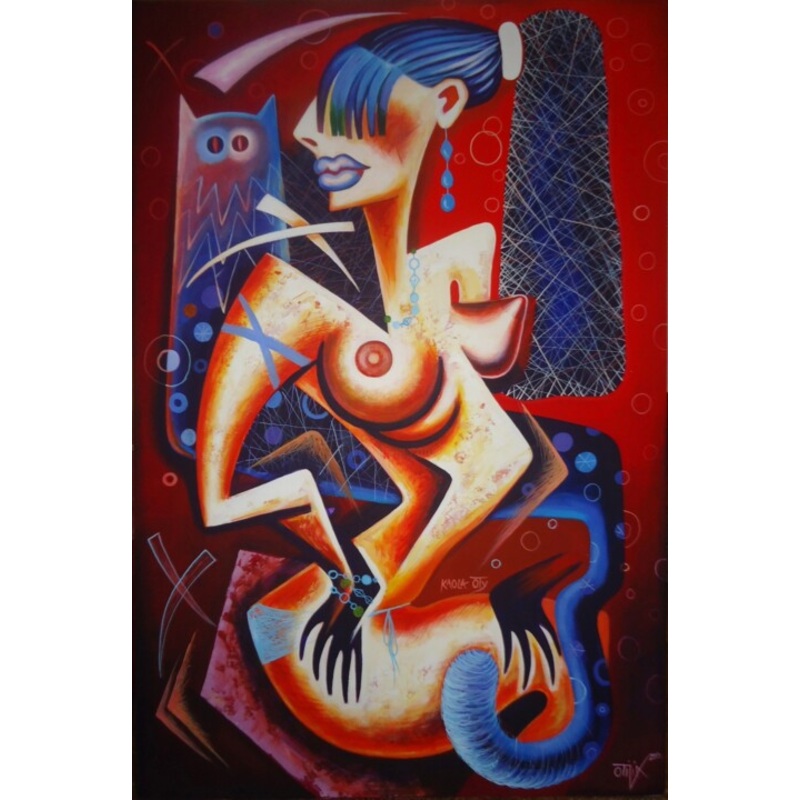 Cubist Nude Painting by Kaola Oty | ArtMajeur