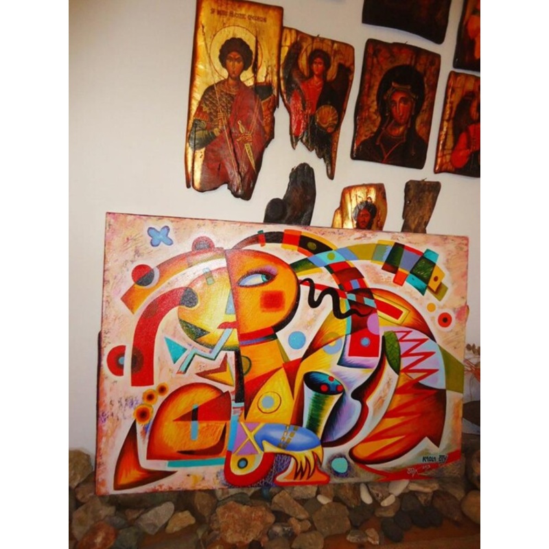 Cubist Woman Painting by Kaola Oty | ArtMajeur