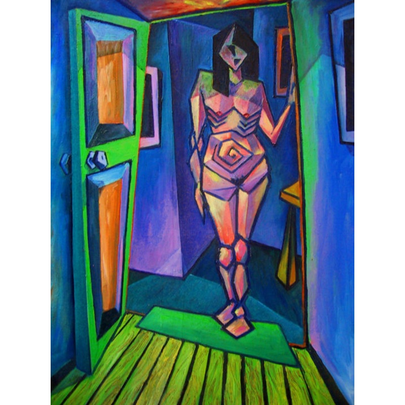 Cubist Woman Painting by Miguel Esquivel Kuello | ArtMajeur