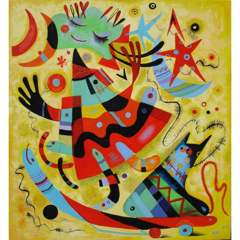 Girl With Skateboard And Cat Painting by Kaola Oty | ArtMajeur