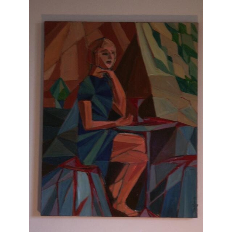 Jeune Fille Au Verre Painting by Jean-Michel Eudeline | ArtMajeur
