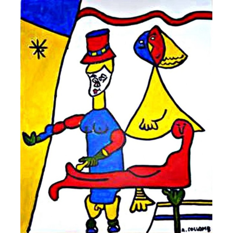 L’observation Painting by Karine Collomb | ArtMajeur