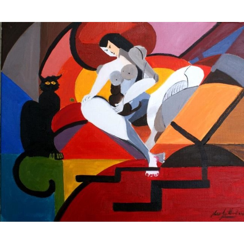 La Dame Aux Flins Painting by Jean-Louis Gaillard | ArtMajeur