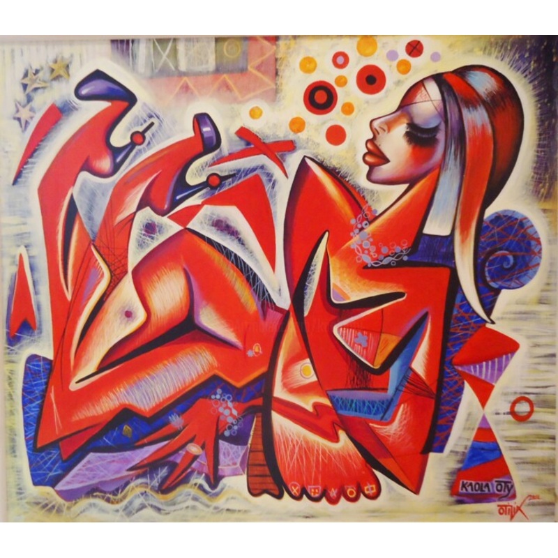 Lady On Sofa Painting by Kaola Oty | ArtMajeur